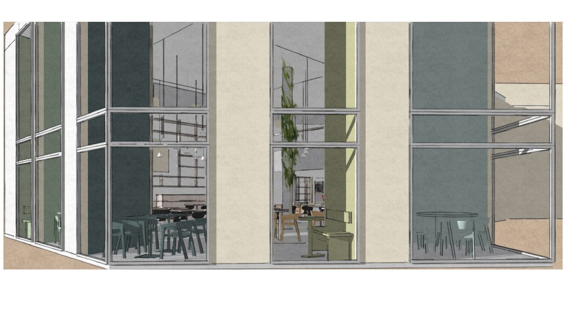 Reinholdt rud indretning af cafe på Trapholt i Kolding